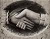ADAMS, ANSEL (1902-1984) Four selected studies of ""Gravestone Carvings with Hands.""